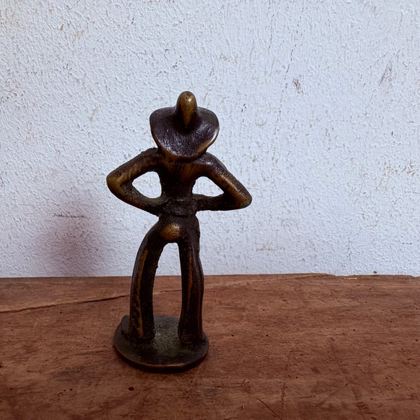 Vintage Bronze Skulptur Cowboy Figur im Stil von Walter Bosse