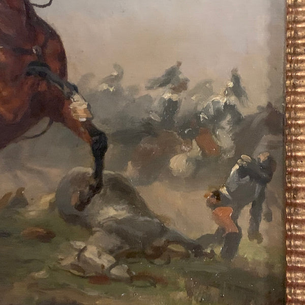 Ölgemälde Gefecht aus dem Deutsch - Französischen Krieg von Emil Hünten