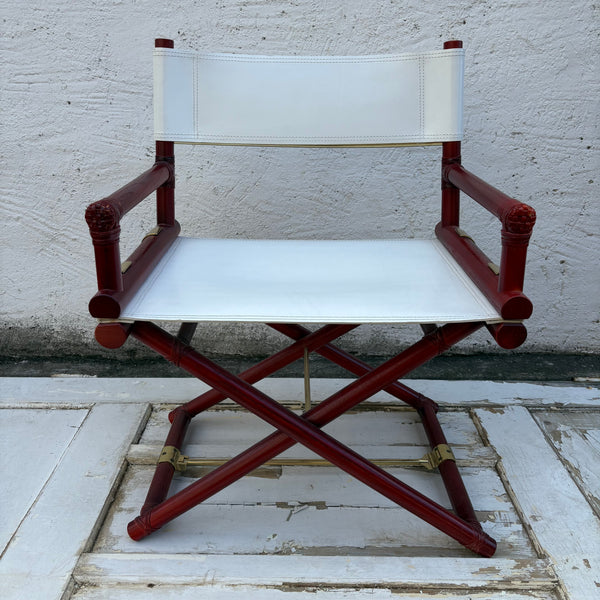 Zwei Vintage Director's X-Chair von Leonard Linden, John McGuire und Elinor McGuire für die McGuire Furniture Company