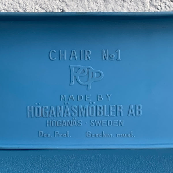Vintage Design Klappstuhl von Hans Lindfors für Höganäsmöbler blau