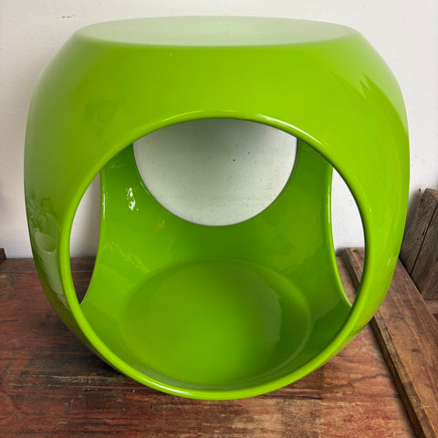 Vintage Space Age Cube Beistell Tisch in grün