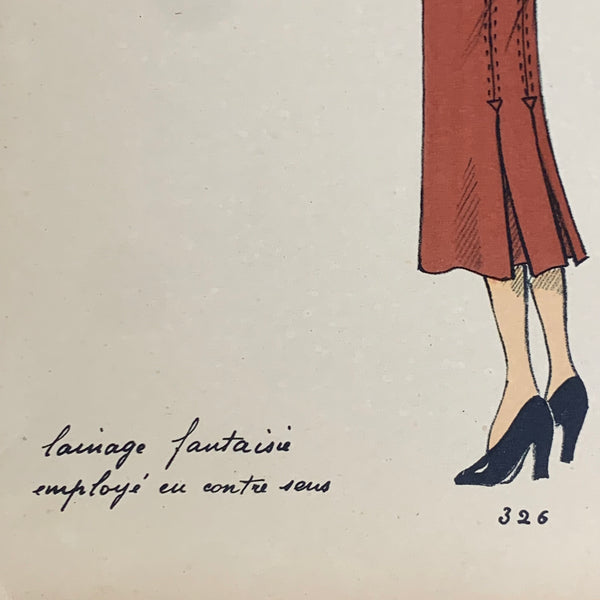 1930's French Art Deco Fashion Illustration Inspirations D'Avant Saison Blatt 326