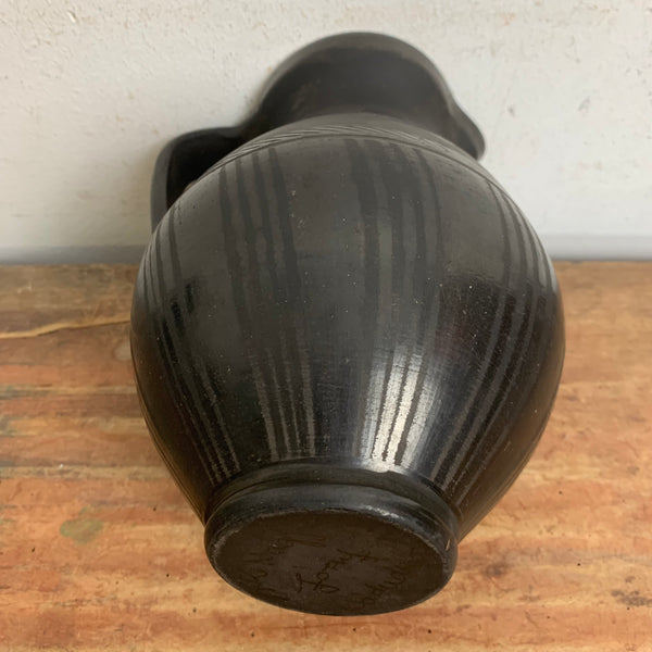 Black Pottery Krug von Janos Nagy aus Nadudvar in Ungarn