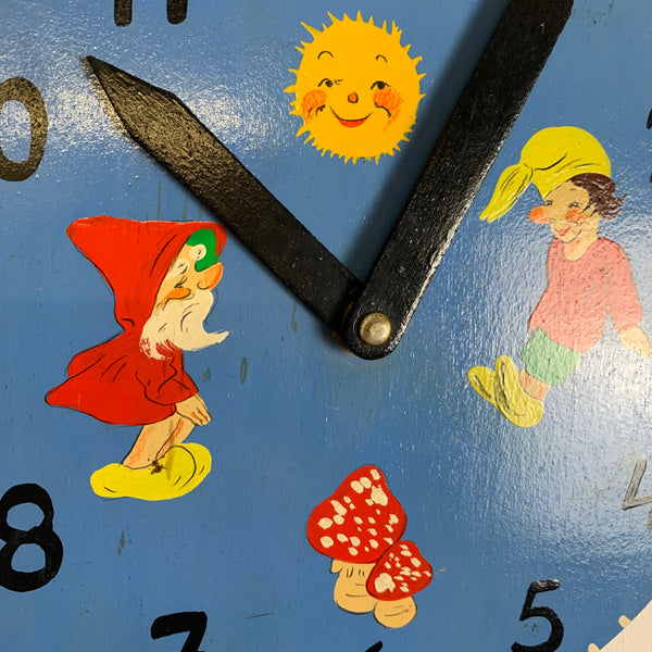Vintage Kinder Lern Uhr aus Holz