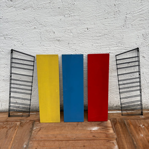 Vintage buntes Metall Regal von D. Dekker für TOMADO Holland