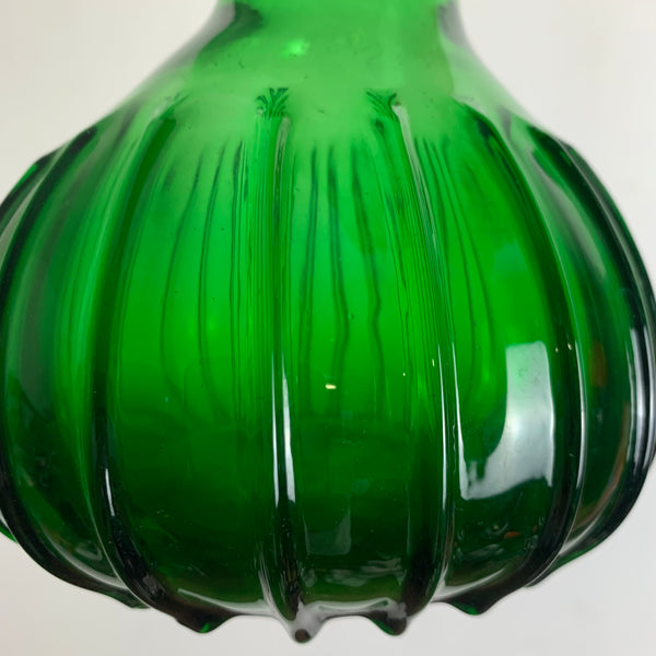Vintage Vase aus grünem Glas Vetro Verde di Empoli