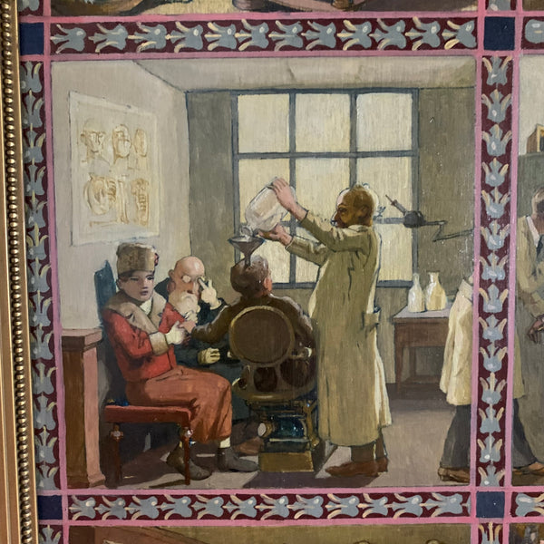 Ölgemälde Zyklus von zwölf bildlich dargestellten Sprichwörtern von Anton Josef Ritter von Kenner