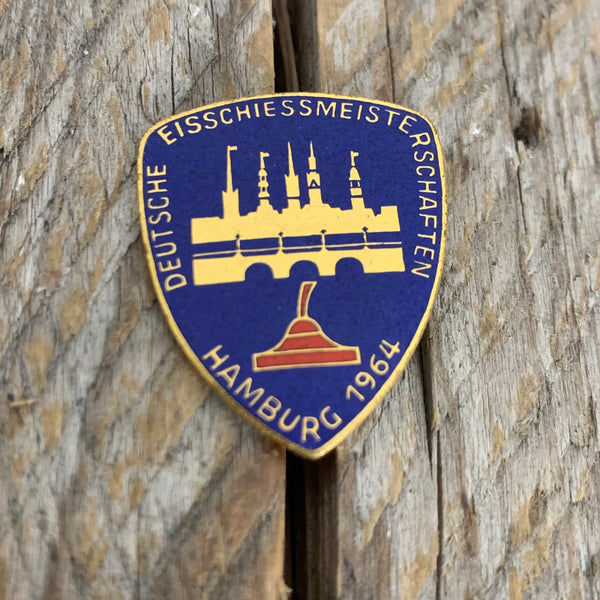 Anstecknadel Deutsche Eisschiessmeisterschaften Hamburg 1964