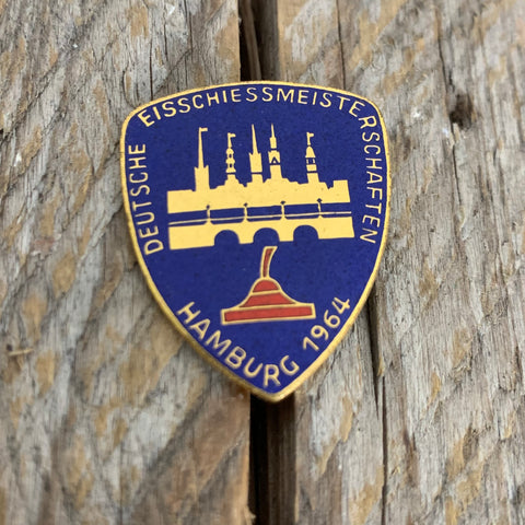 Anstecknadel Deutsche Eisschiessmeisterschaften Hamburg 1964