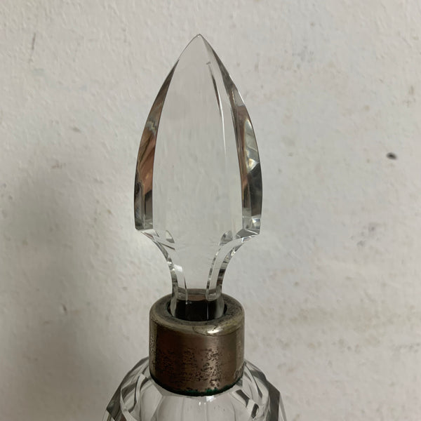 Kristall Glas Karaffe Flakon mit Silbermontur