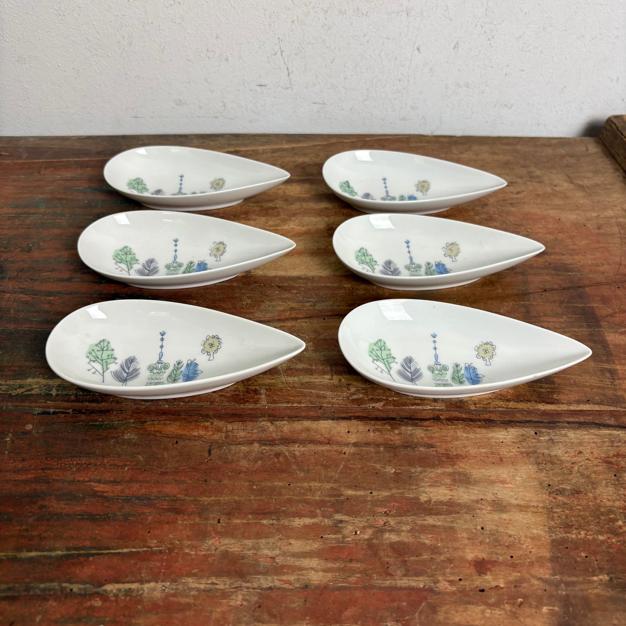 Vintage Mid Century Konfekt Schalen 6 er Set Puzzle Schälchen von Hans Theo Baumann für Rosenthal