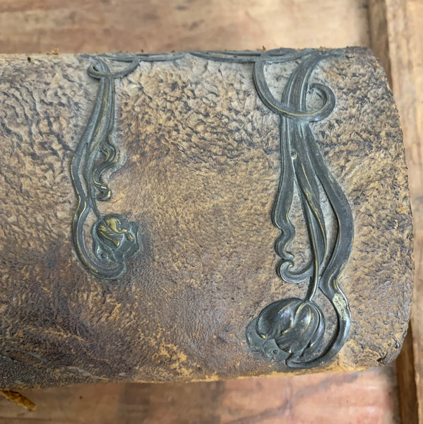 Antike Jugendstil Schatulle aus Leder