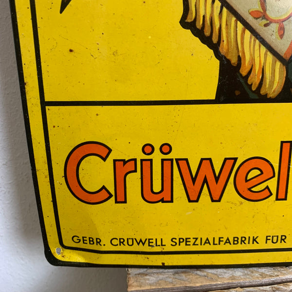 Vintage Blechschild Crüwell Tabak