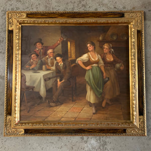 Ölgemälde Bauernszene im Wirtshaus von Curt A. Landwehr
