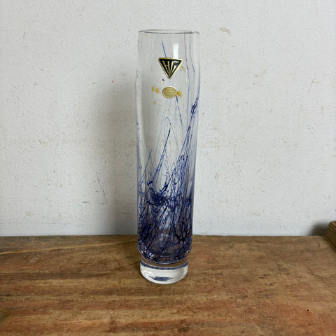 Vintage Mid Century Kunst Glas Vase von Hessen Glaswerke