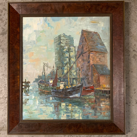 Ölgemälde Der Speicher von Heiligenhafen von Klaus Heckert