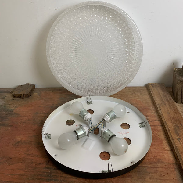 Vintage große Eisglas Optik Deckenlampe
