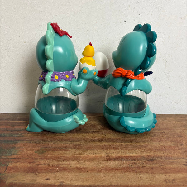 2 große Figur Dapsy Dino Happy Hippos Ü-Ei Schoko Bons