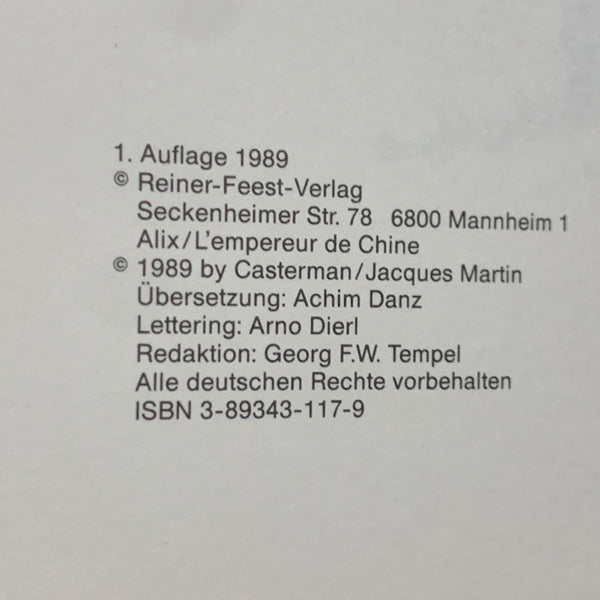 Comic Alix Band 17 Der Kaiser von China