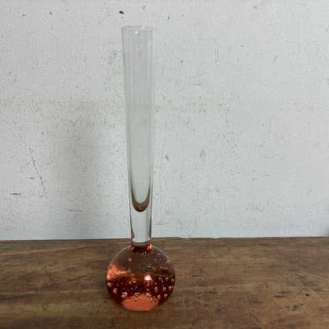 Orchideenvase Solifleurvase Stangenvase Kugelfuß mit Bubbles rose