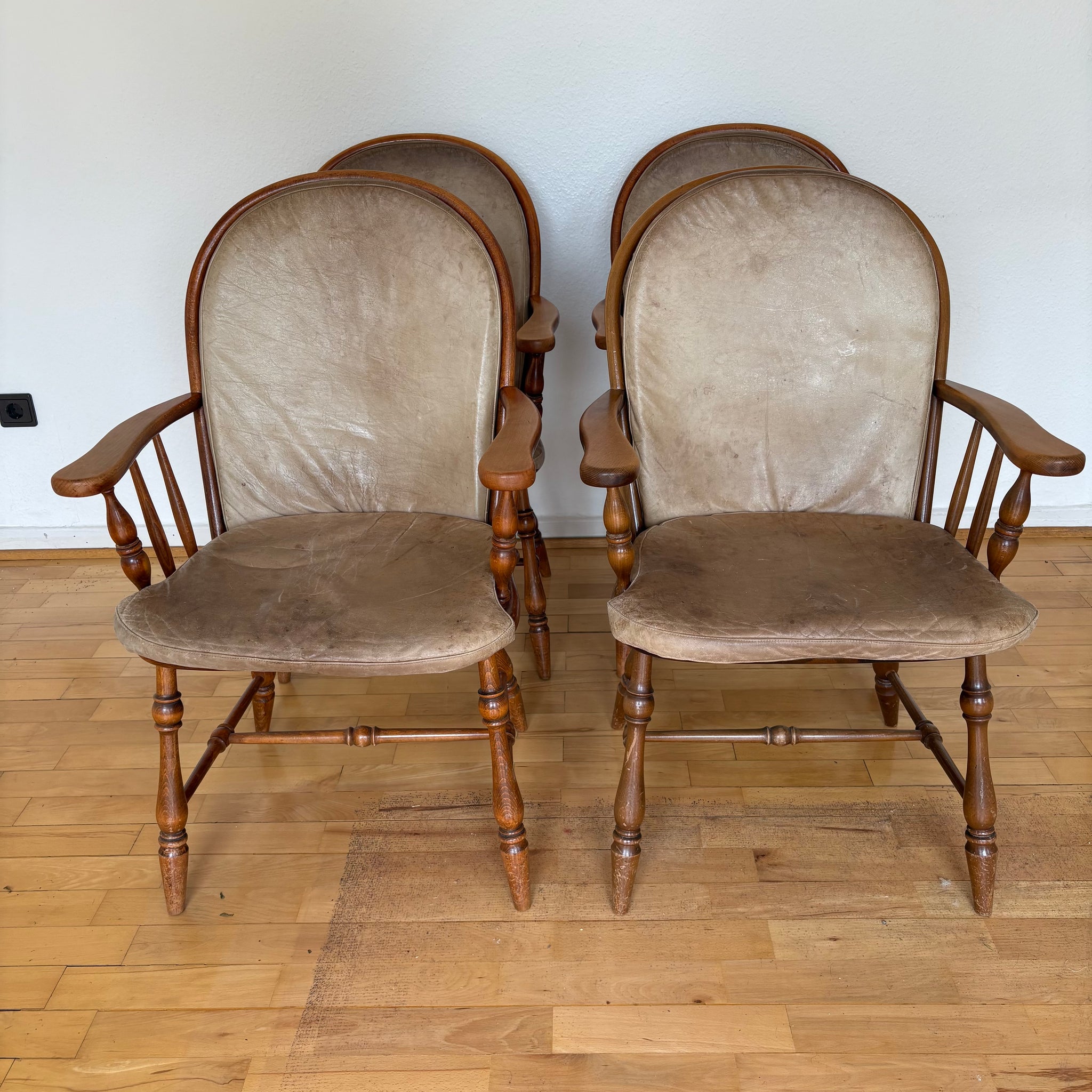 4er Set vintage Windsor Armlehnen Stuhl
