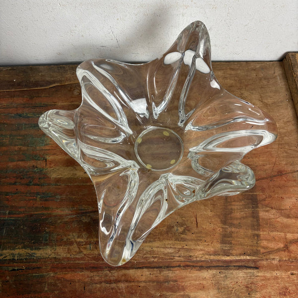 Große Kristallglas Schale Seestern von Art Vannes