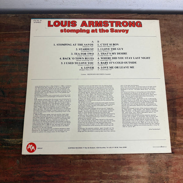 LP Louis Armstrong Stomping At The Savoy