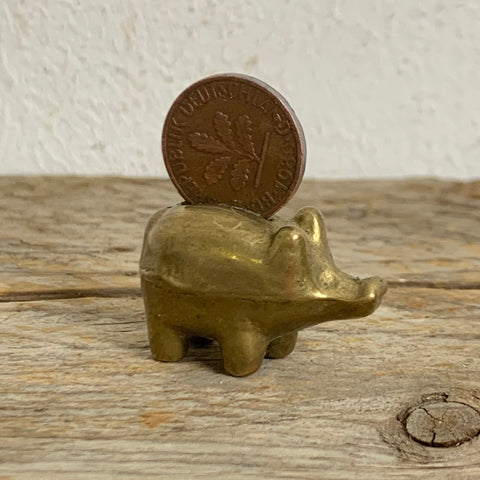 Happy New Year Glücksschwein mit 1 Pfennig
