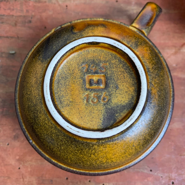 Vintage Kaffee / Tee Service Sompex Tekton 200 braun von Keramisches Werk Heisterholz
KWH