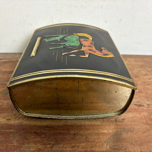Vintage Mid Century Blechdose mit Pferde Motiv von Nörenberg-Kaffee Hamburg