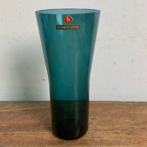 Vintage Design Glas Vase von Klaus Breit für Wiesenthalhütte tumalin blau