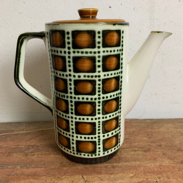 Vintage belgische Kaffeekanne Delta Noix von Boch Rambouillet