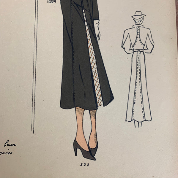 1930's French Art Deco Fashion Illustration Inspirations D'Avant Saison Blatt 323