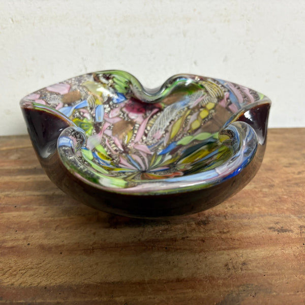 Vintage Design Kunst Aschenbecher Tutti Frutti Muranoglas von Dino Martens für Avem