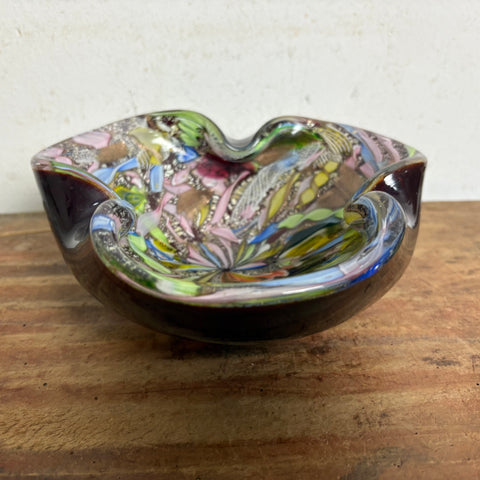 Vintage Design Kunst Aschenbecher Tutti Frutti Muranoglas von Dino Martens für Avem