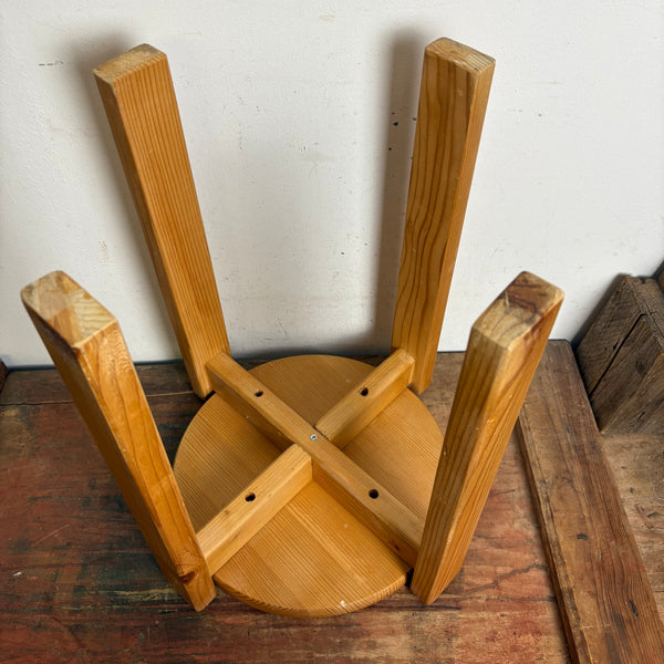 Vintage Kieferholz Hocker von Baumwritter Schweden