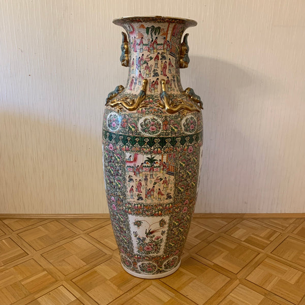 Antike große Familien Rosenvase  131 cm Chinesische Vase