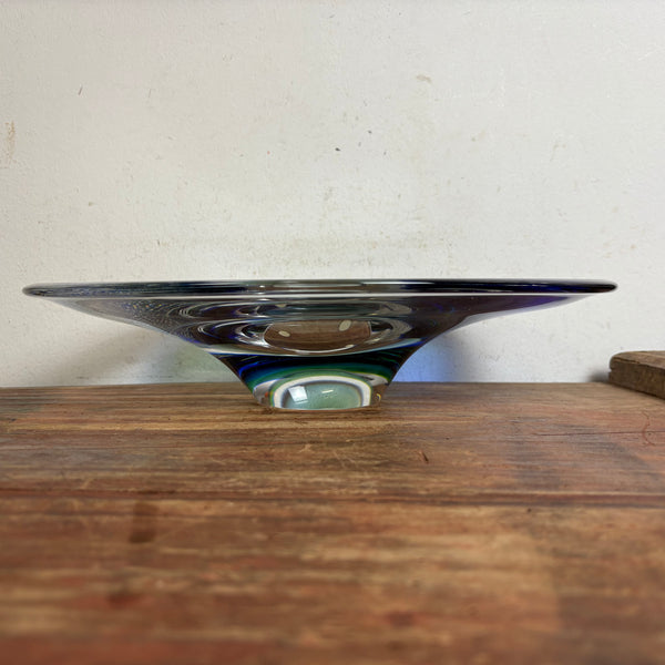 Vintage Design Kunst Glas Schale von Göran Wärff für Kosta Boda signiert und nummeriert