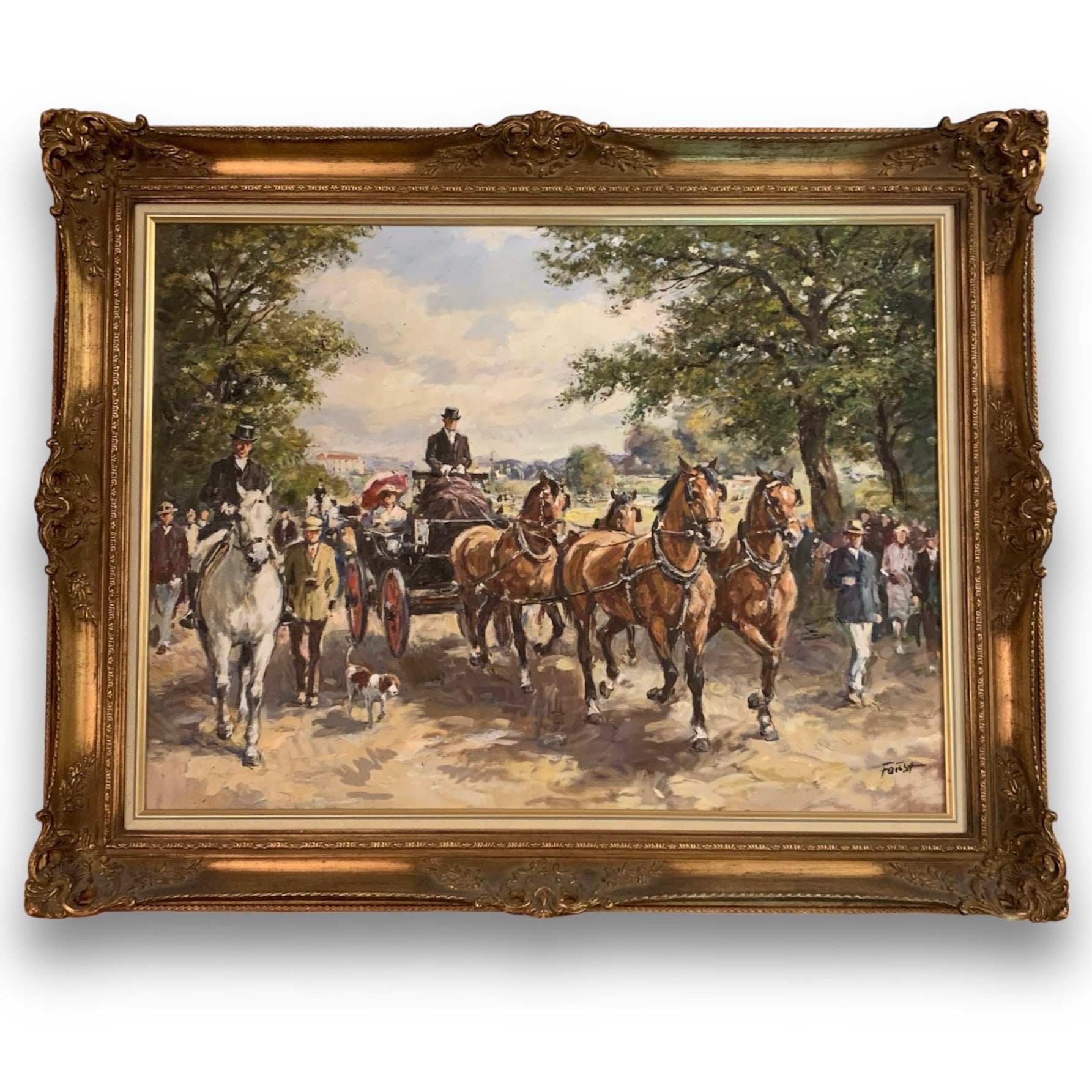 Ölgemälde Fahrtunier von Heinrich Faust