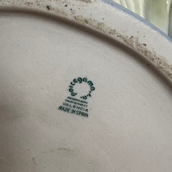 Vintage spanische Keramik Vase mit Vögeln