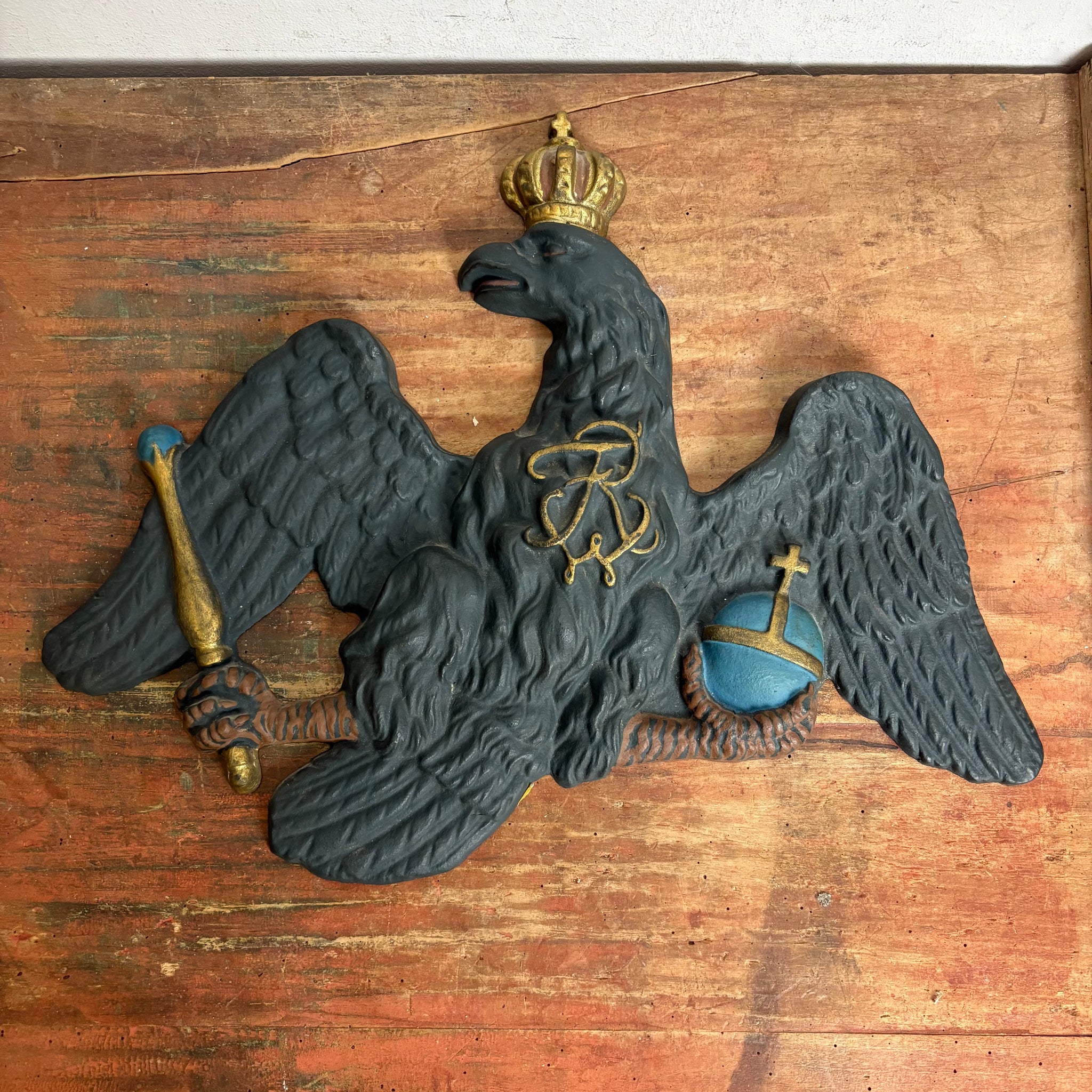 Wandrelief Preussischer Adler aus Gußeisen