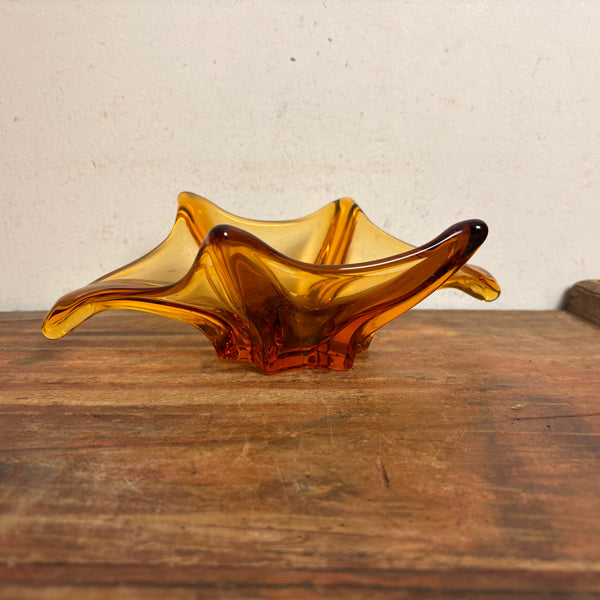 Vintage Murano Schale bernsteinfarben