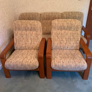 Vintage skandinavische Sitzgruppe 2 Sessel 1 dreisitzer Sofa von S. Burchardt-Nielsen für Mobel BB
Fabrik