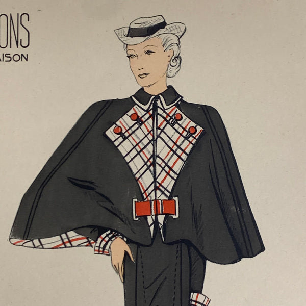 1930's French Art Deco Fashion Illustration Inspirations D'Avant Saison Blatt 327