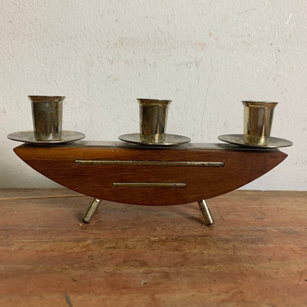 Vintage Mid Century dreiflammiger Kerzenständer dänisches Design