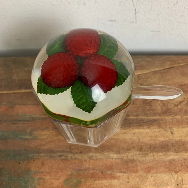 Vintage Marmeladendose aus Acrylglas Himbeere