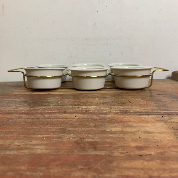 Vintage Mid Century Feinkostnäpfchen mit Metallgestell von Villeroy und Boch