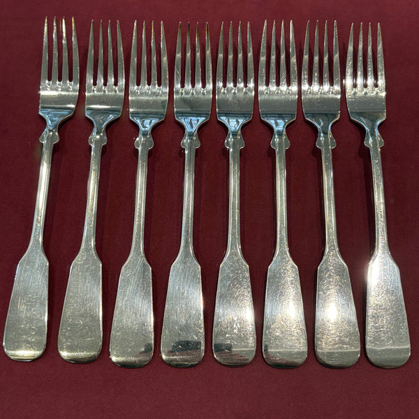 8 Tafelgabeln Alt-Spaten 800er Silber von Robbe und Berking