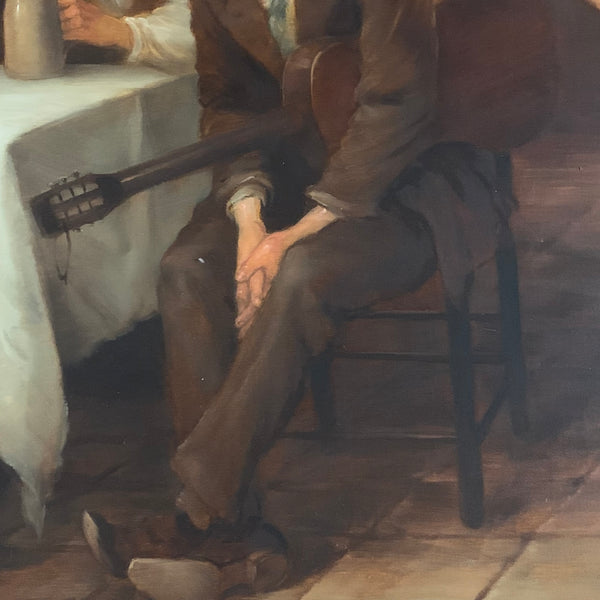 Ölgemälde Bauernszene im Wirtshaus von Curt A. Landwehr