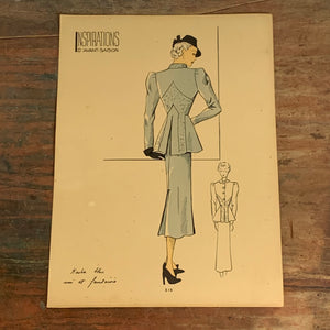 1930's French Art Deco Fashion Illustration Inspirations D'Avant Saison Blatt 318